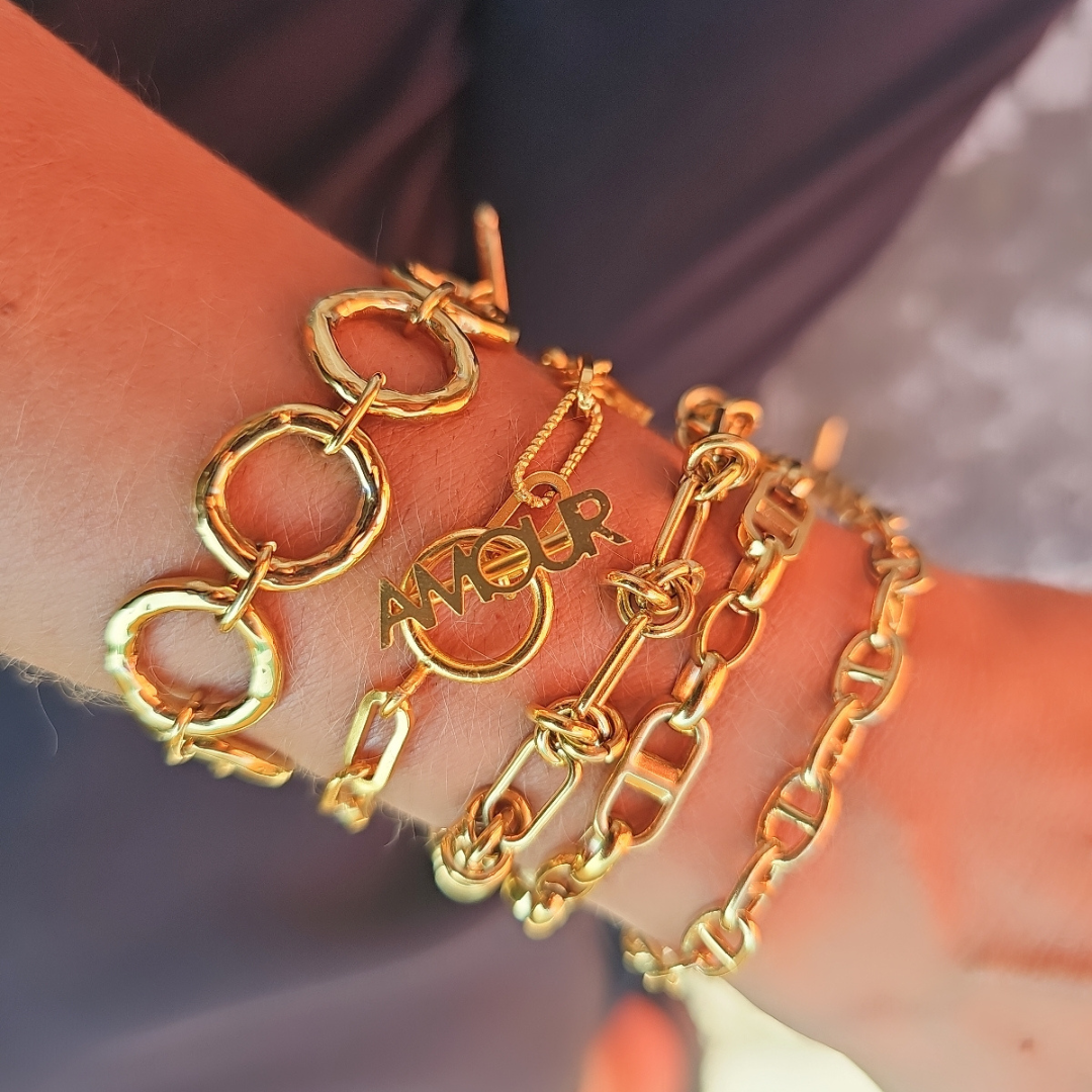 Pulsera ovalo y poste