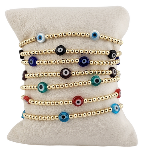 Pulsera 5 ojos murano