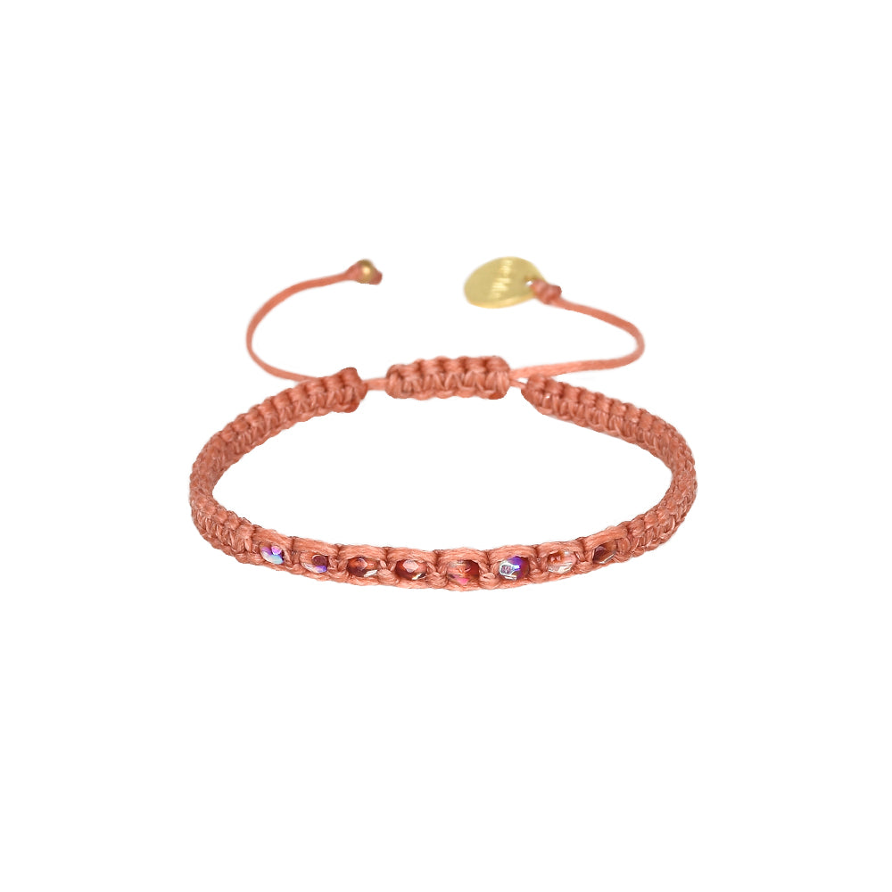 Pulsera Tejida cristales incrustados