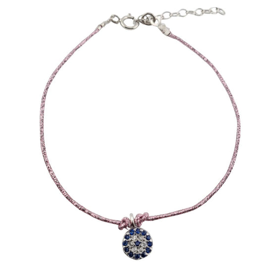 Pulsera hilo metalizado y ojo