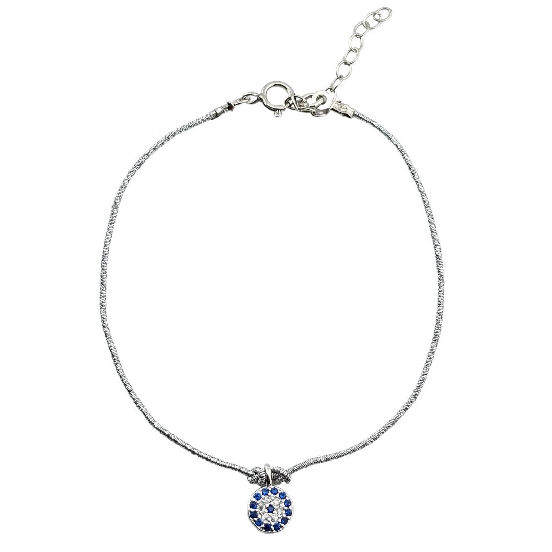 Pulsera hilo metalizado y ojo