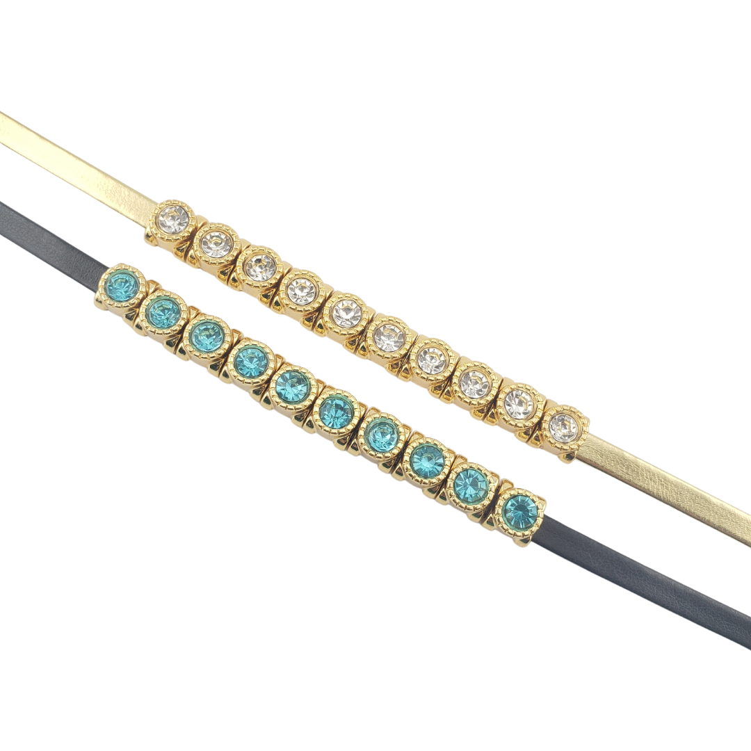 Choker y Pulsera cuero negro