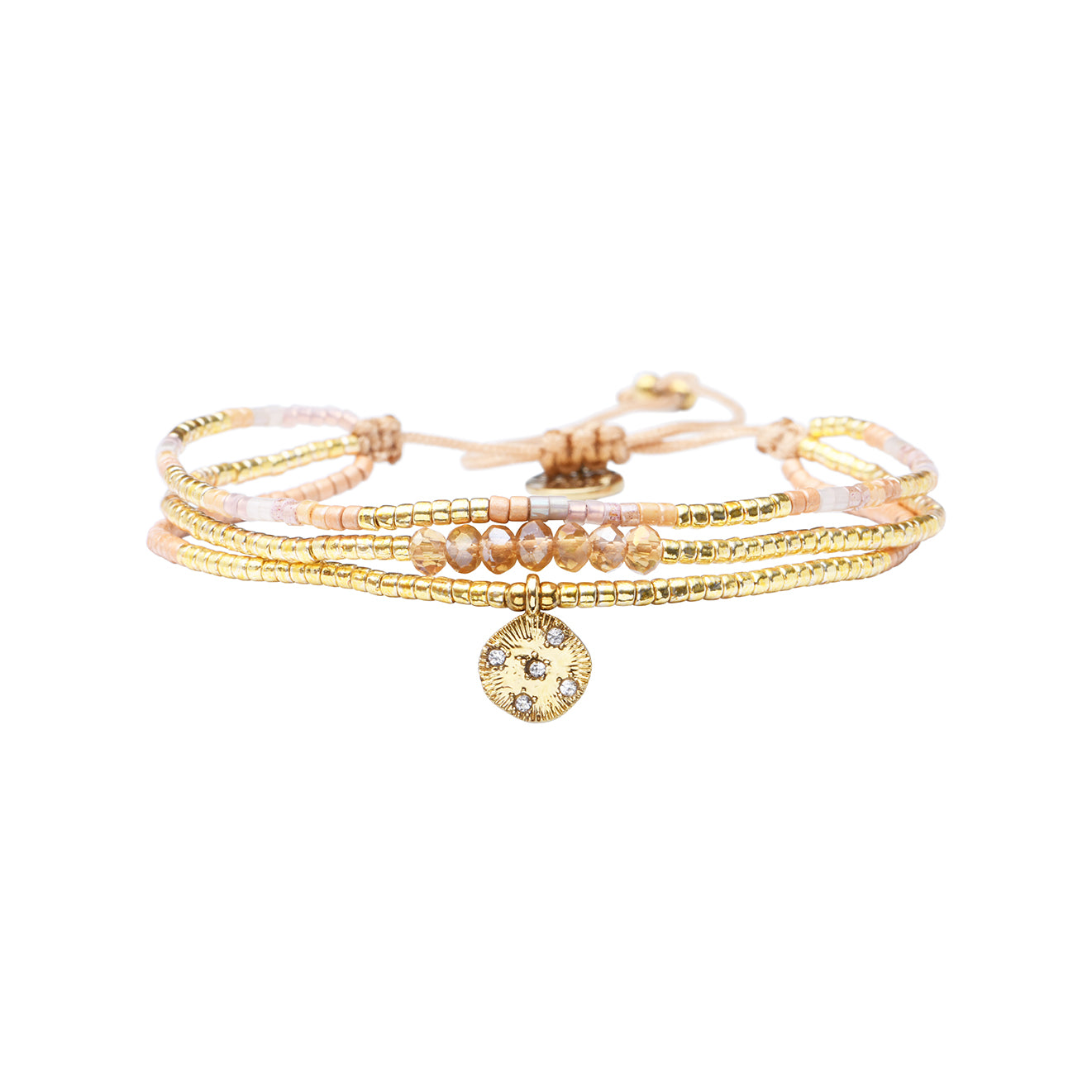 Pulsera 1 linea cristales nude