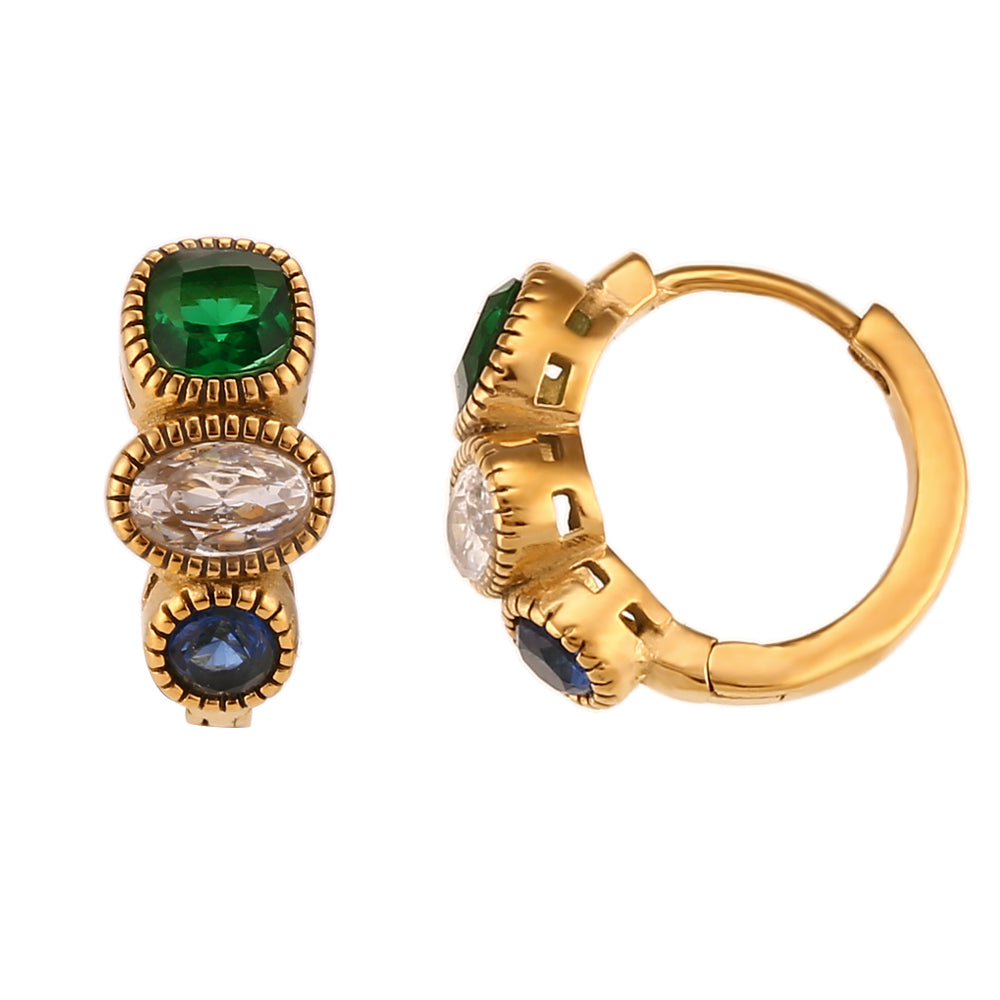 Arracada 3 formas circonias marco