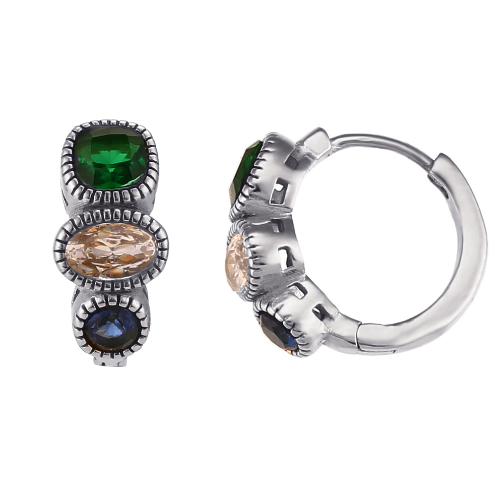 Arracada 3 formas circonias marco