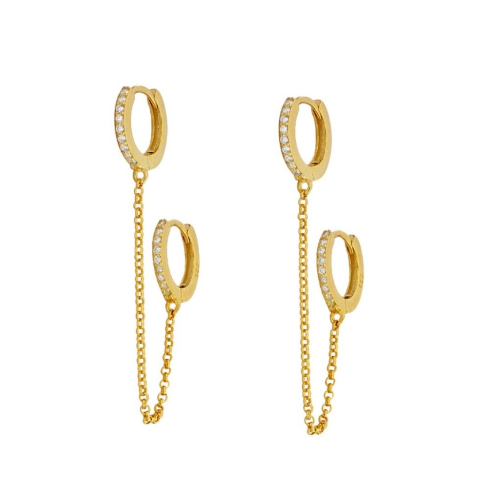 Arracada doble y  cadena