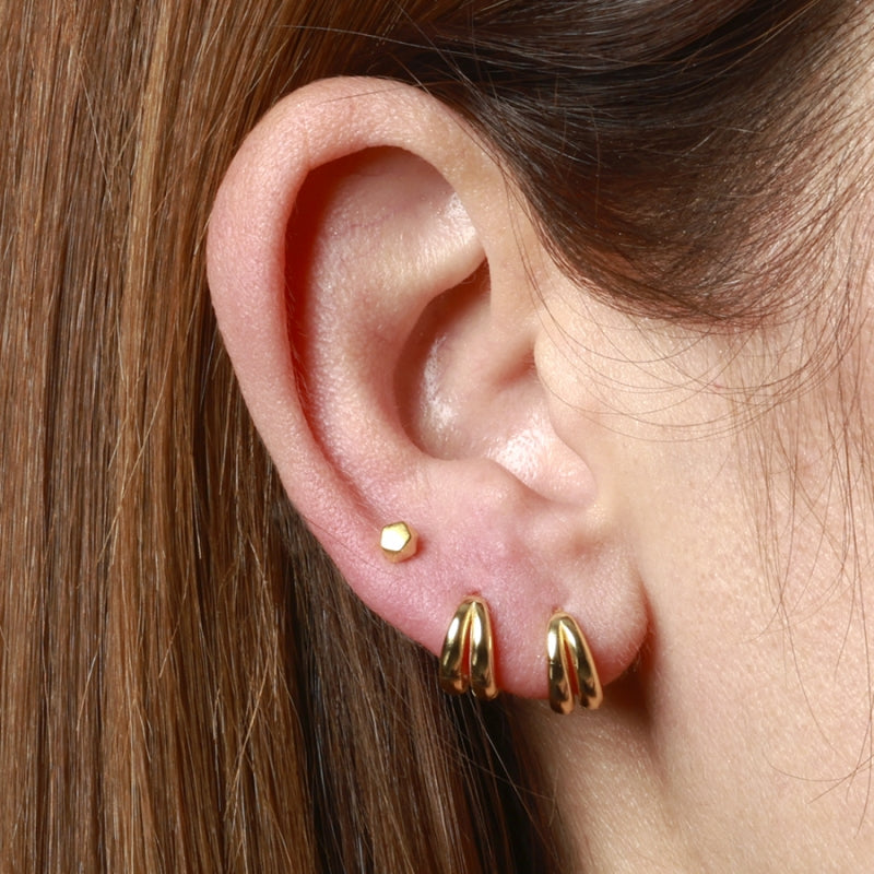 Arracada doble lisa gde