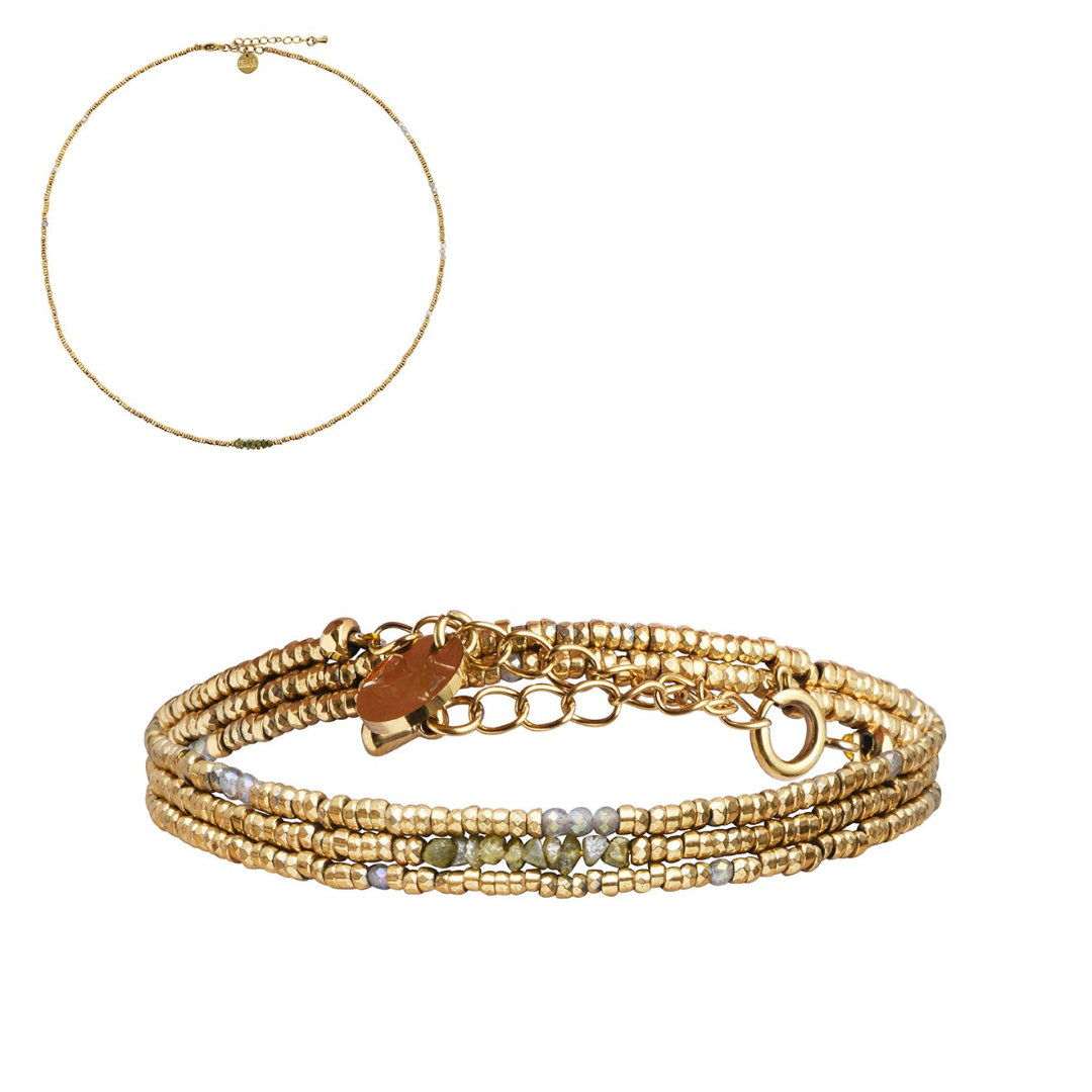 Pulsera collar 3 vueltas hematita diamante