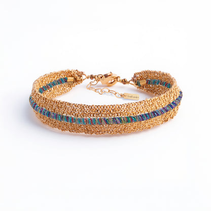 Pulsera 1 tira hilo color en cadenas