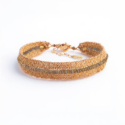 Pulsera 1 tira hilo color en cadenas