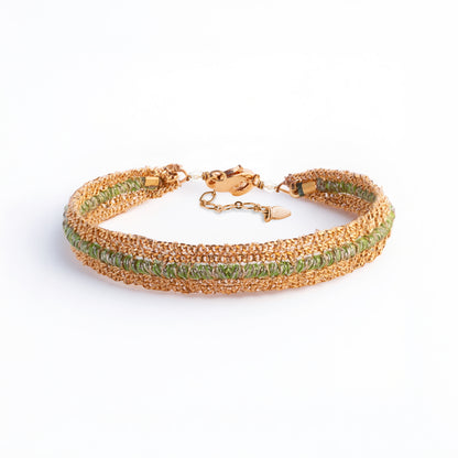 Pulsera 1 tira hilo color en cadenas