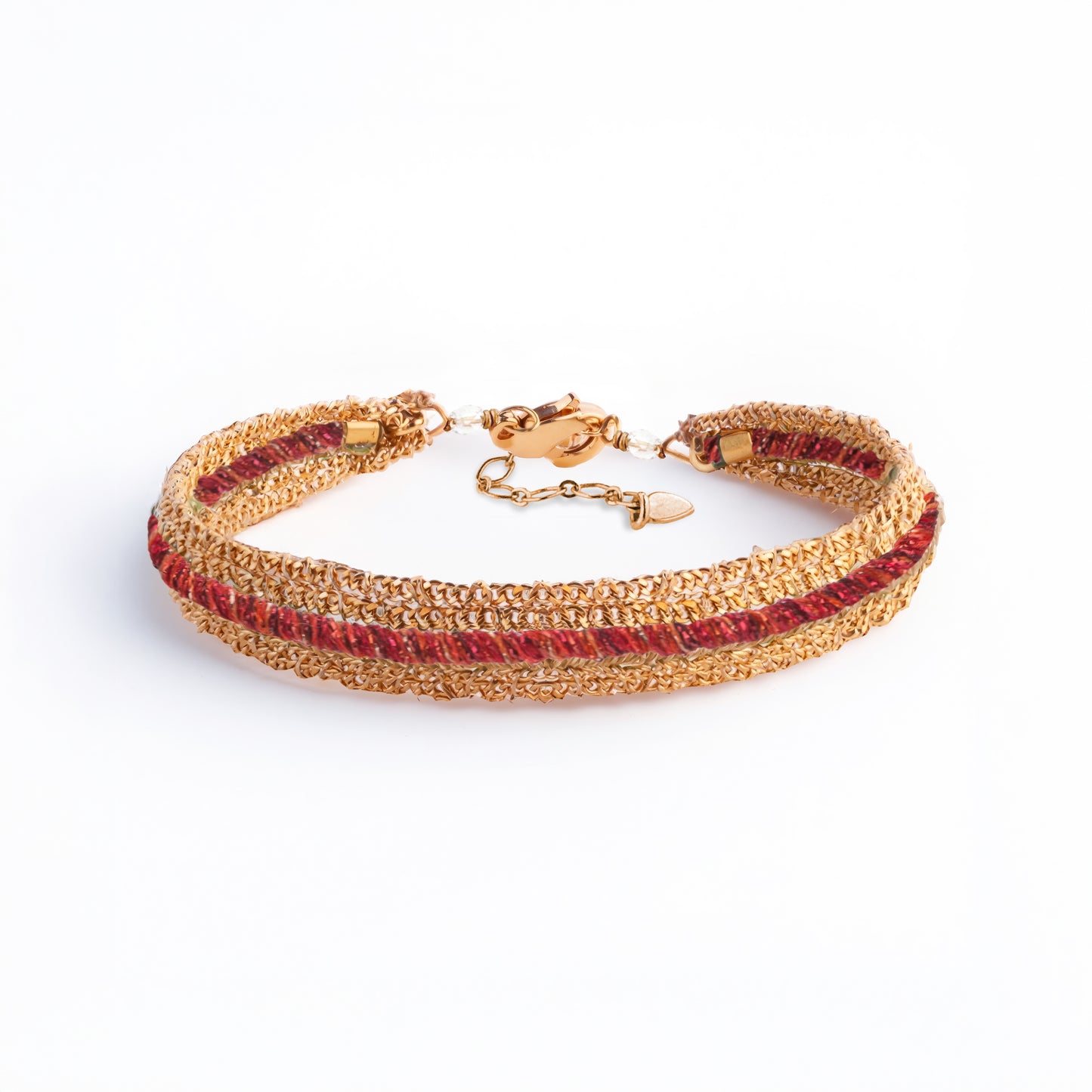 Pulsera 1 tira hilo color en cadenas