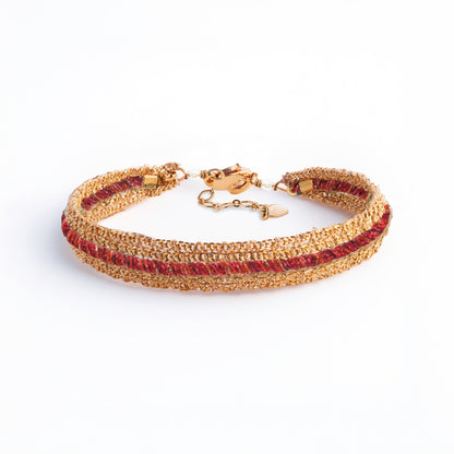 Pulsera 1 tira hilo color en cadenas
