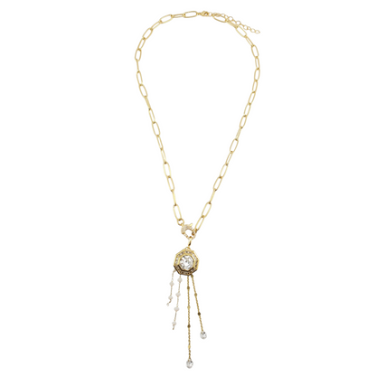 Cadena broche frente Hexagono cadenas colgantes
