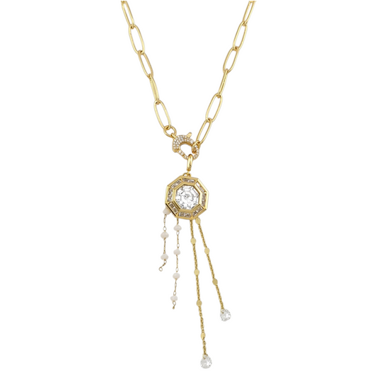 Cadena broche frente Hexagono cadenas colgantes