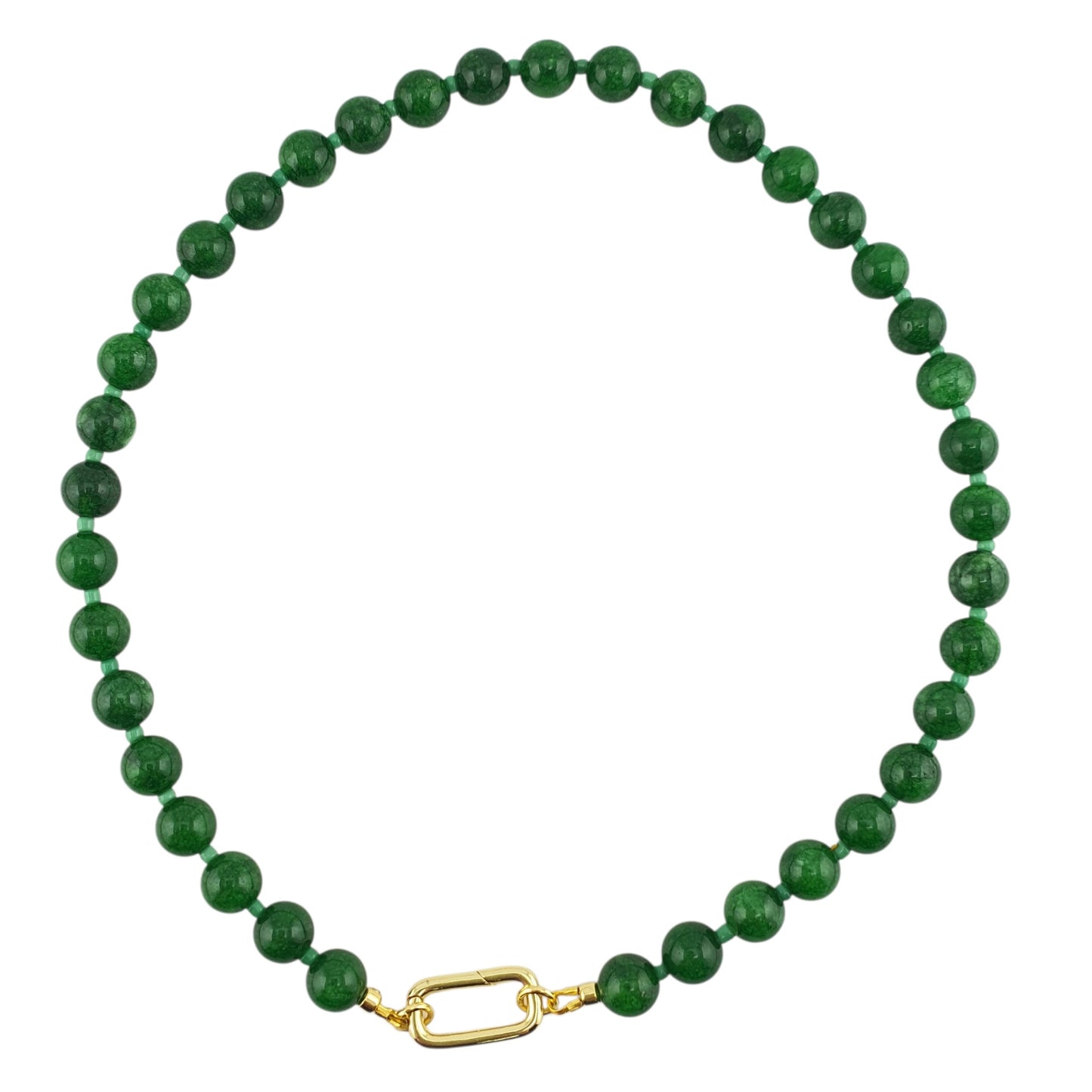 Collar jades pulidos entre cristal verde broche
