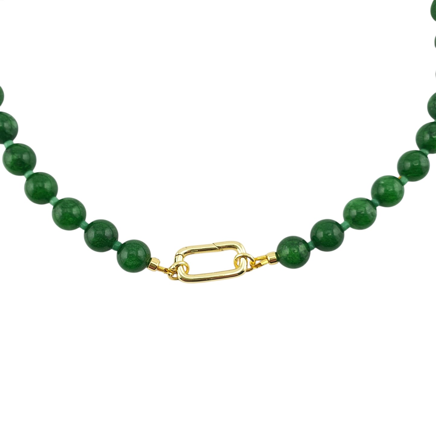 Collar jades pulidos entre cristal verde broche