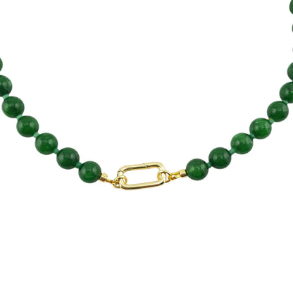 Collar jades pulidos entre cristal verde broche