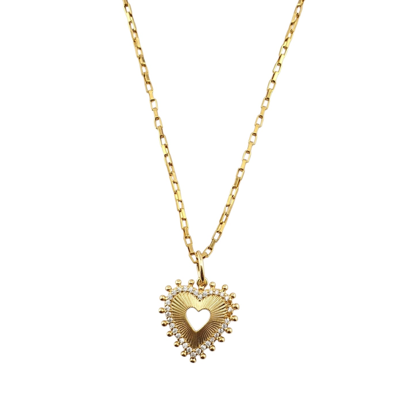 Cadena corazon con rayos y puntos