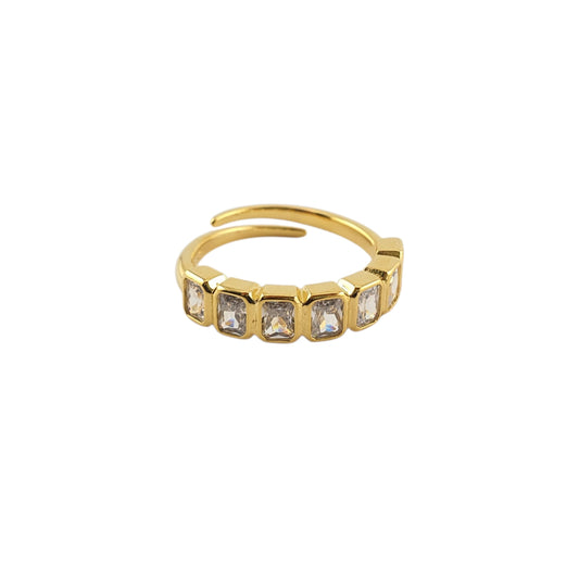 Anillo cuadros circonia enmarcados