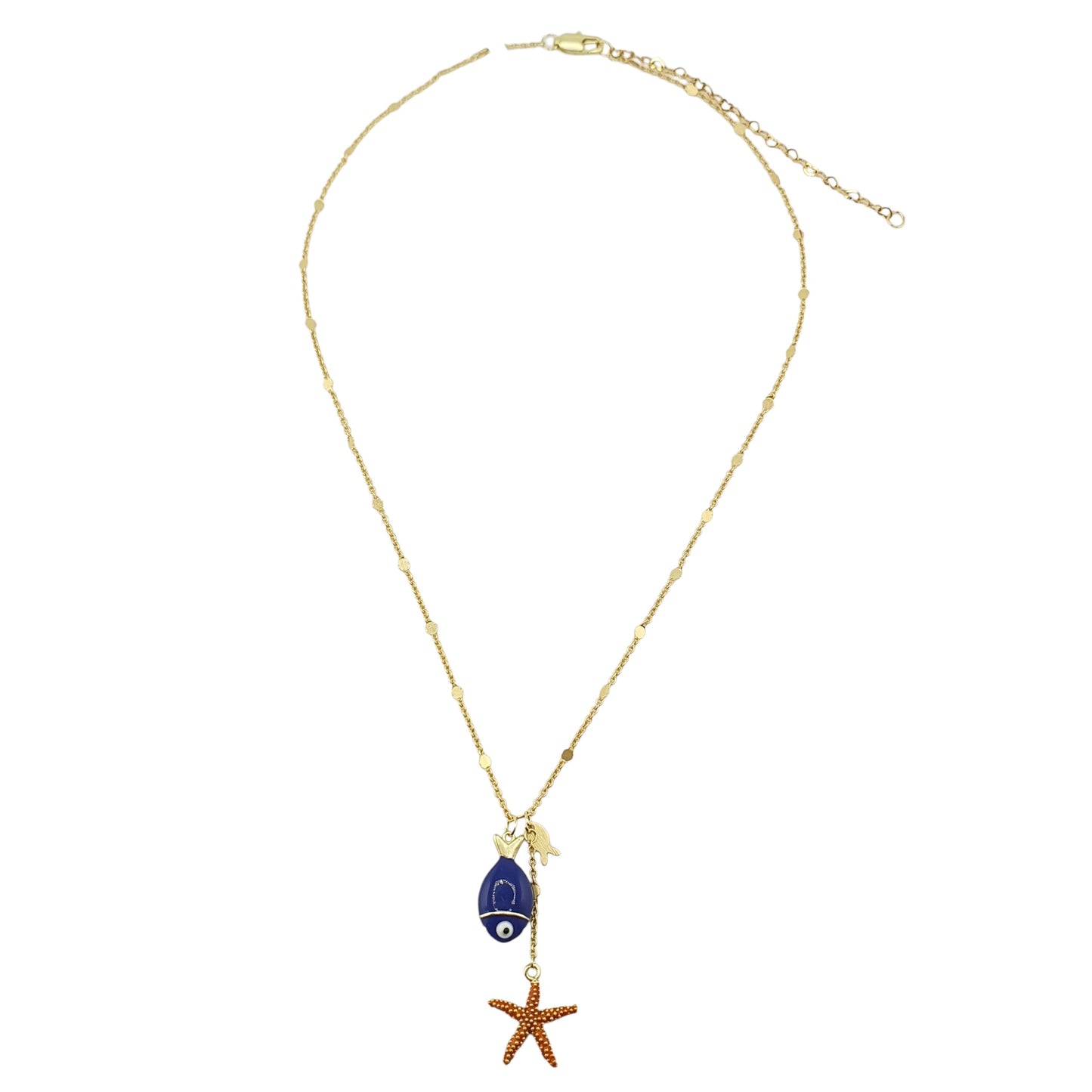 Cadena pez azul royal estrella mar tostada
