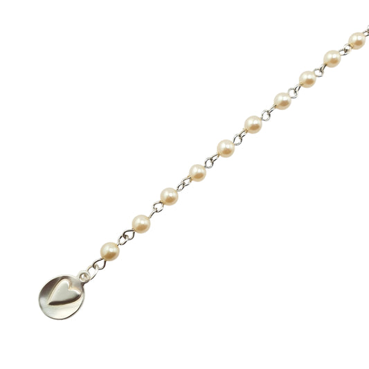 Cadena engarce plata y perla