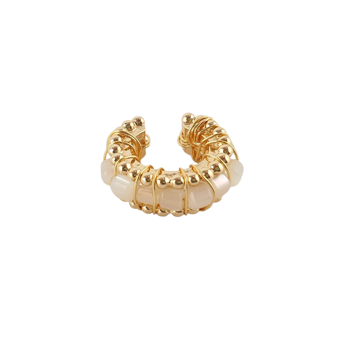 Cuff bolitas agathas Marfil