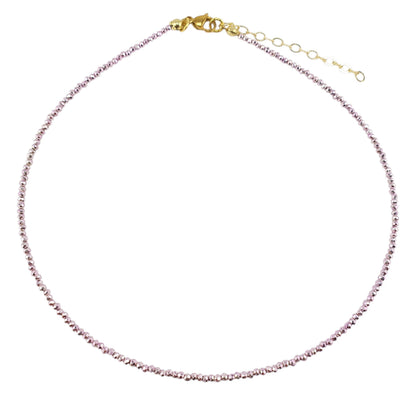 Choker cristal facetado metalico