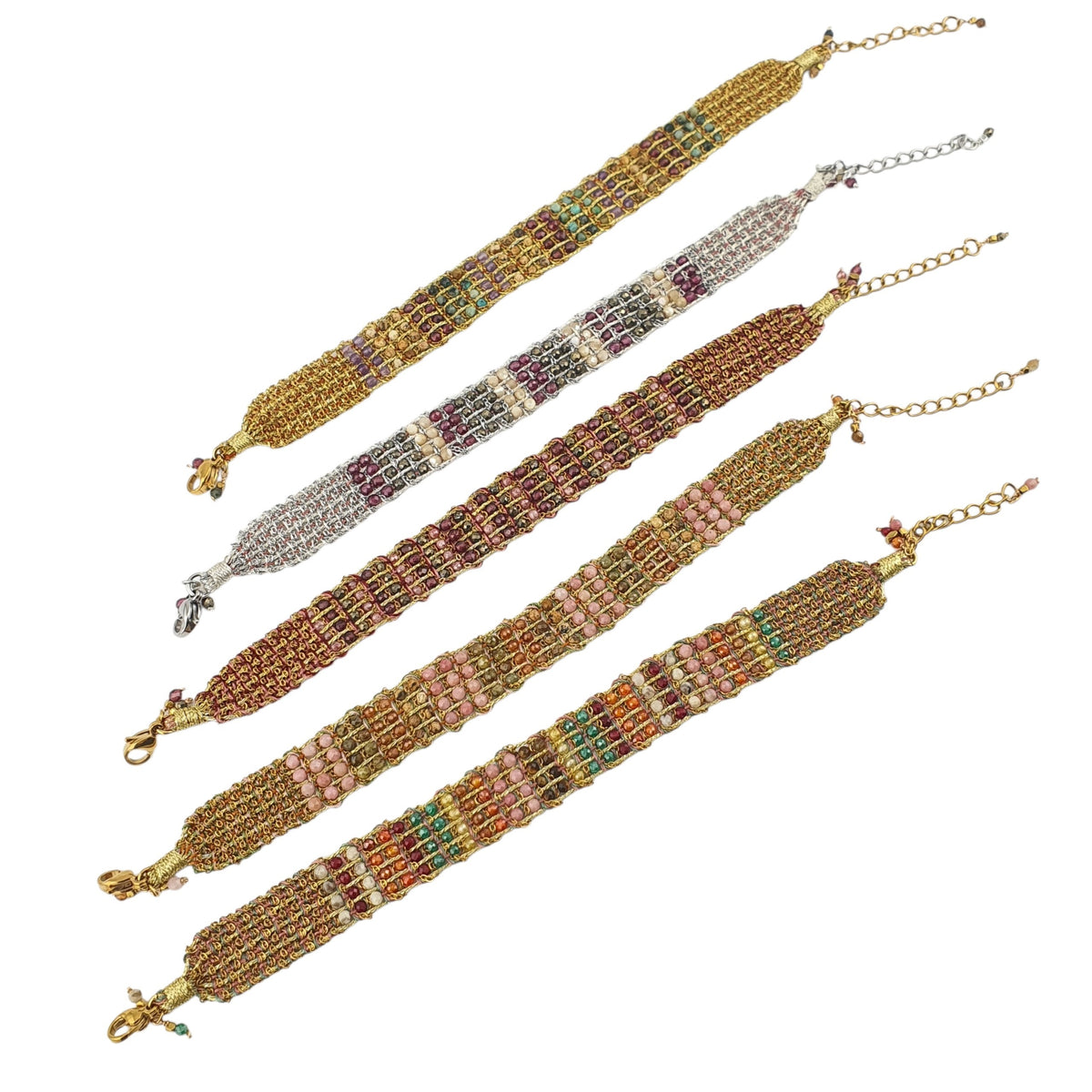 Pulsera Barra Cas y piedras naturales