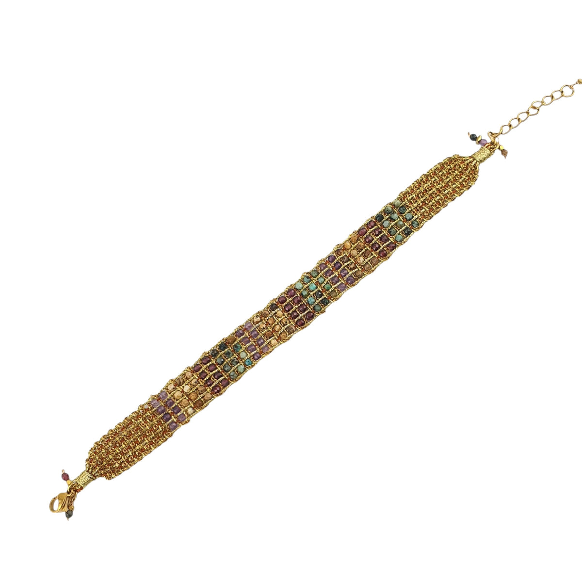 Pulsera Barra Cas y piedras naturales