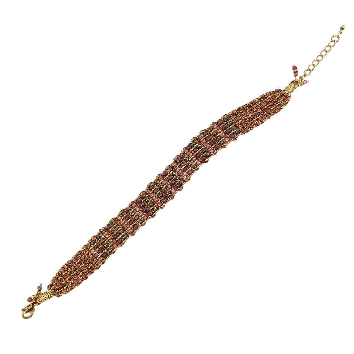 Pulsera Barra Cas y piedras naturales