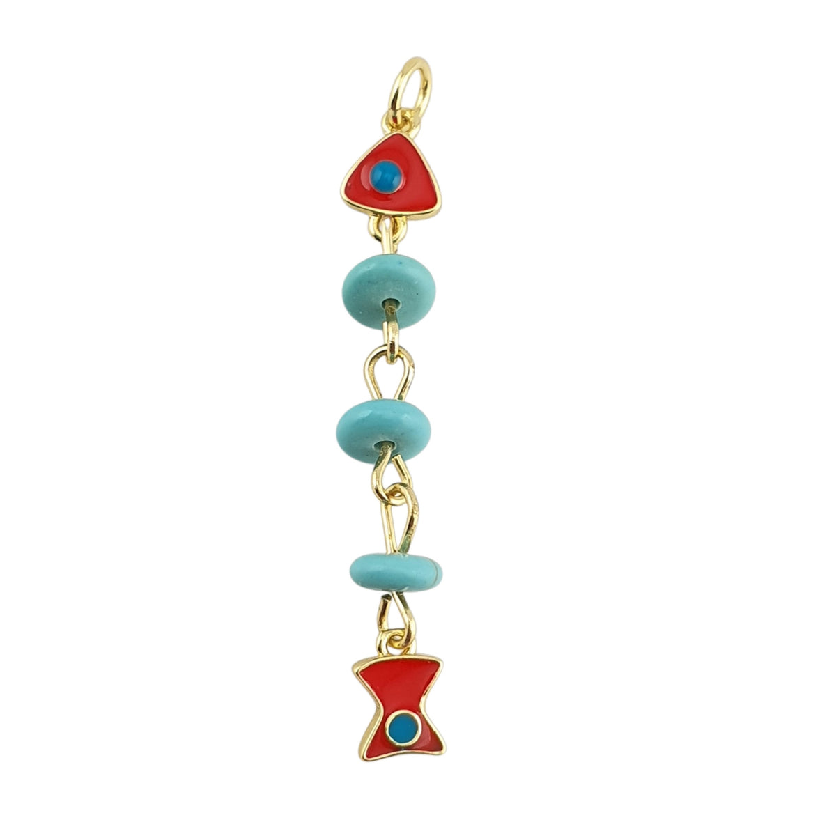 Collar y cuerpo pez turquesa cabeza cola roja
