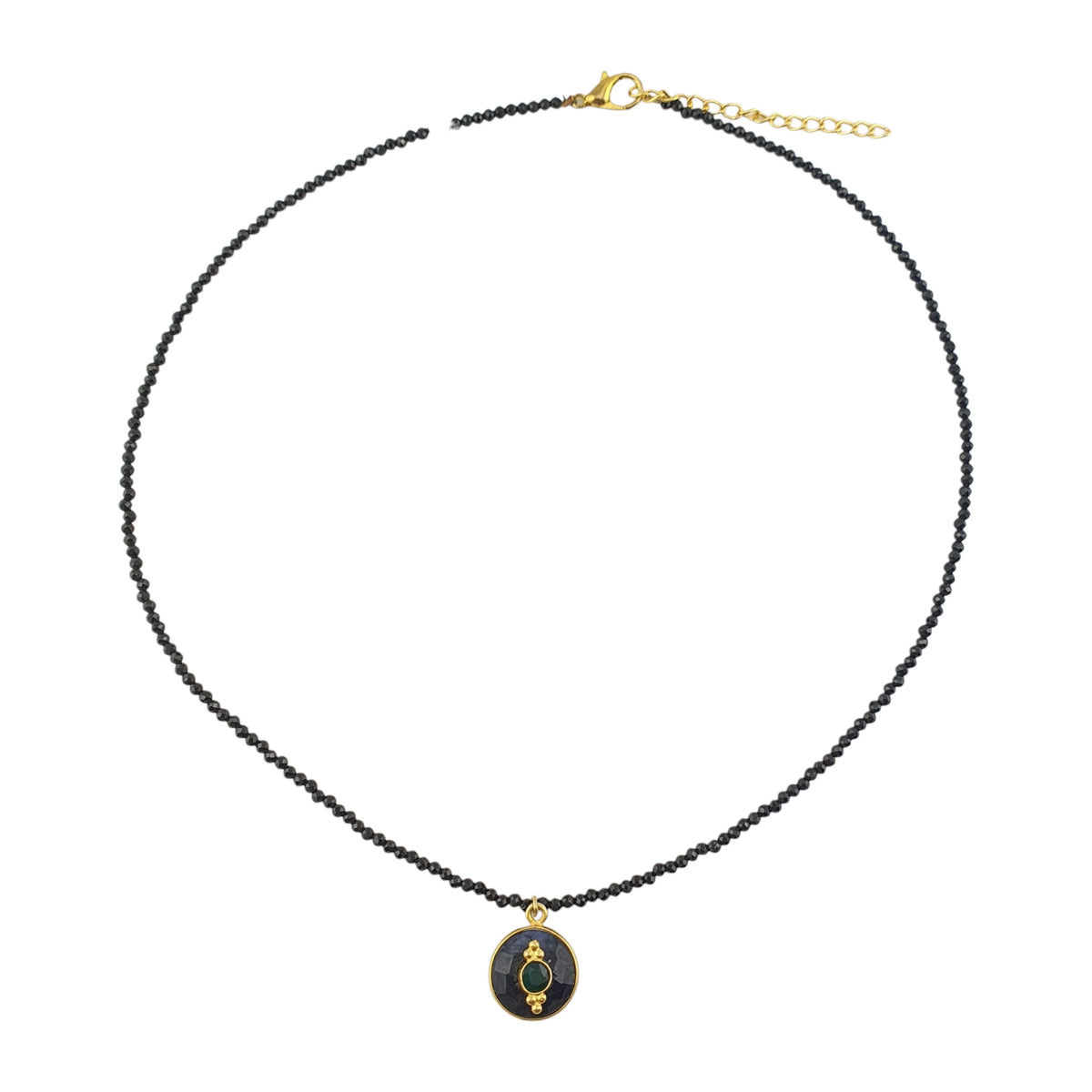 Collar espinela Negra y circulo zhapire