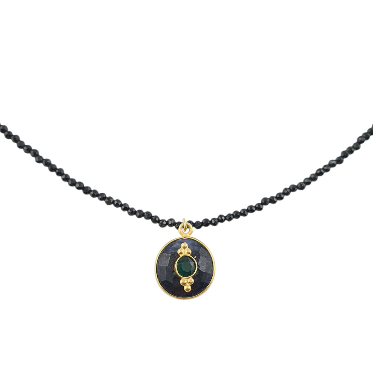 Collar espinela Negra y circulo zhapire