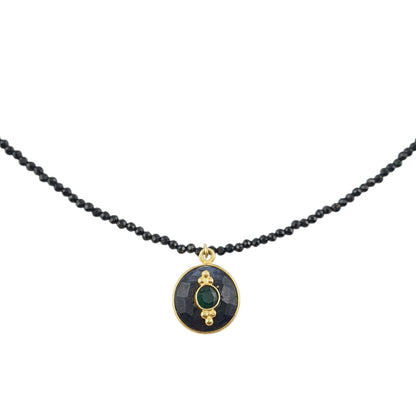 Collar espinela Negra y circulo zhapire