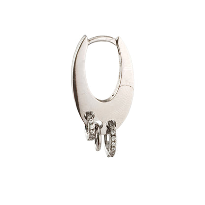 Arracada oval con 3 aros