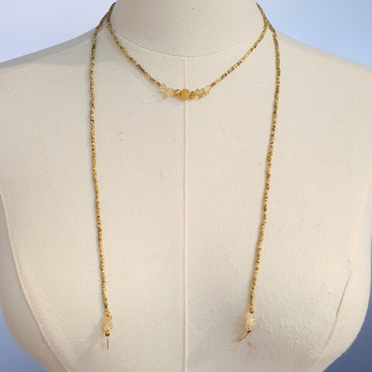 Collar corbatero cristales marmoleado corto