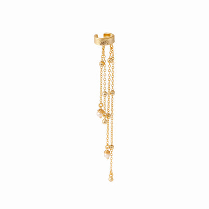Cuff cadenas bolitas y perlas