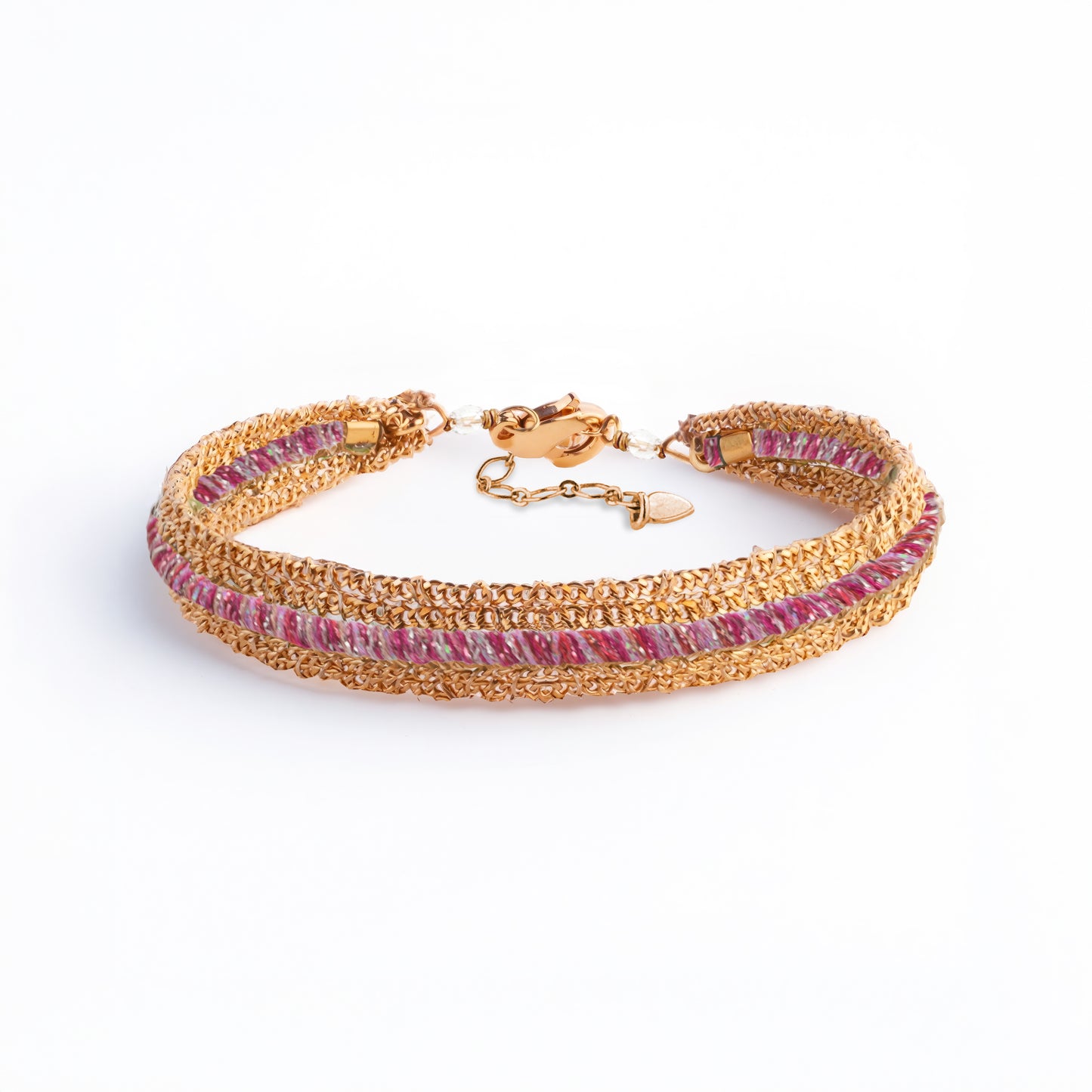 Pulsera 1 tira hilo color en cadenas