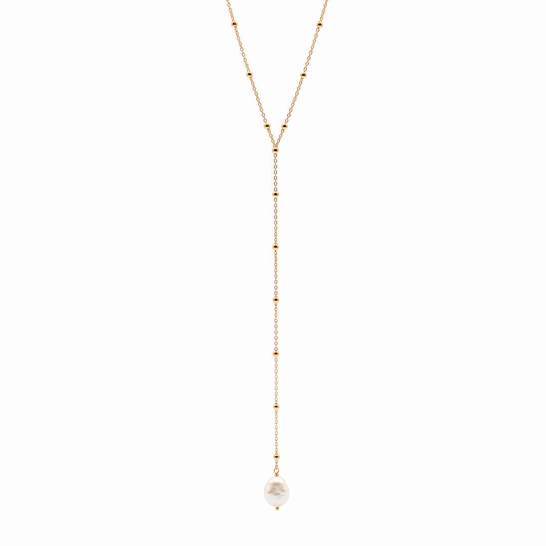 Lariat bolitas perla barroca