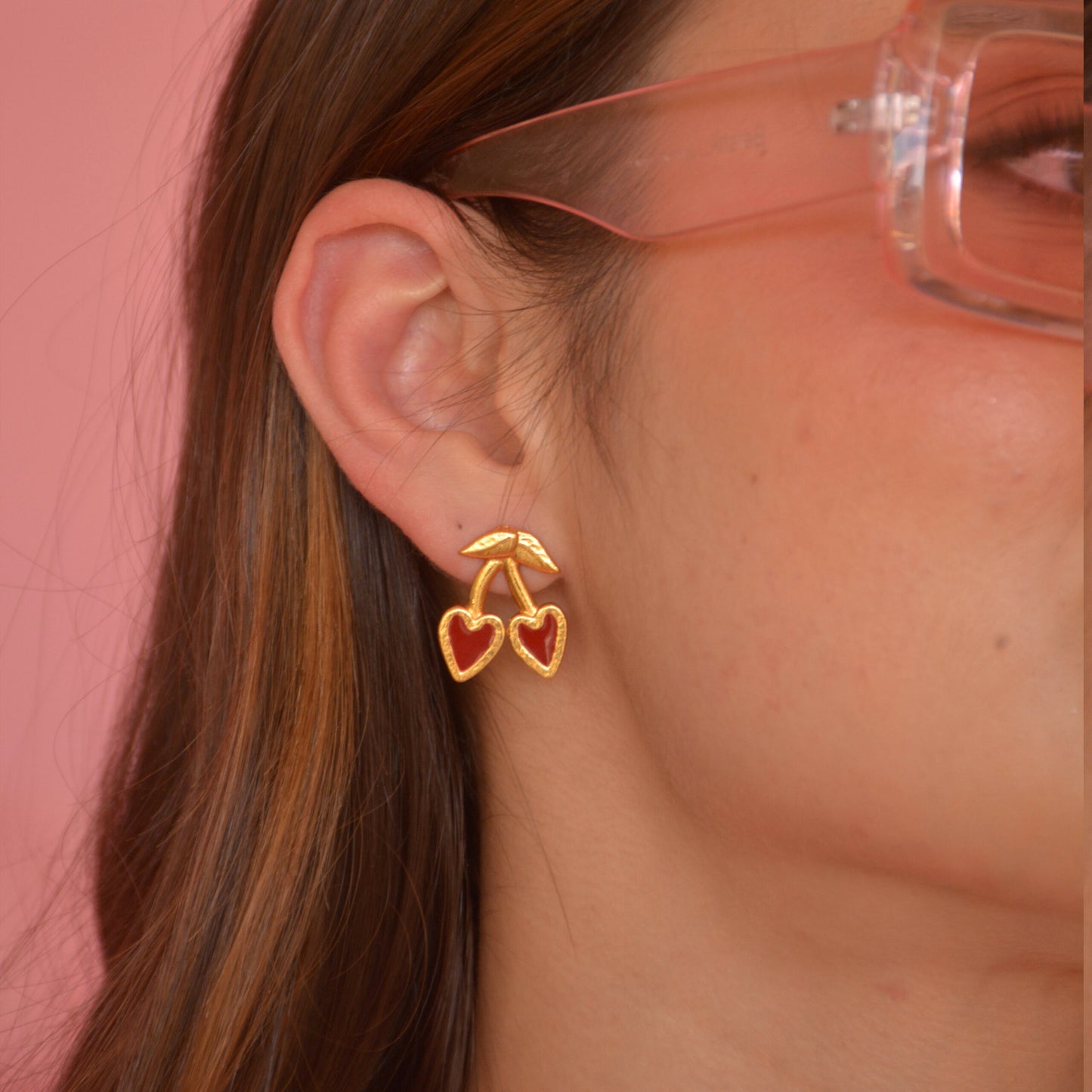 Arete cerezas rojas chica