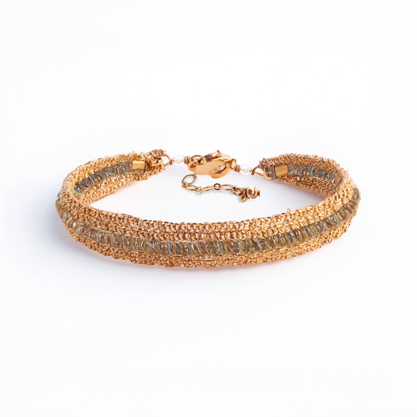 Pulsera 1 tira hilo color en cadenas