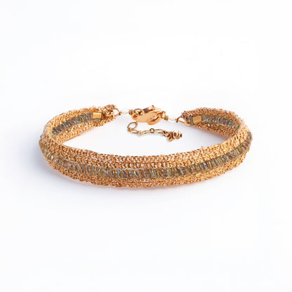 Pulsera 1 tira hilo color en cadenas
