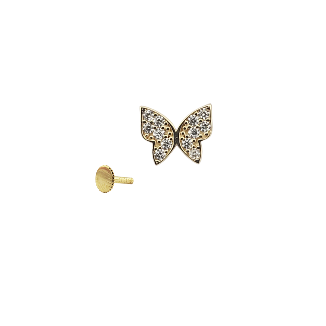 Arete mariposa circonia oro mini