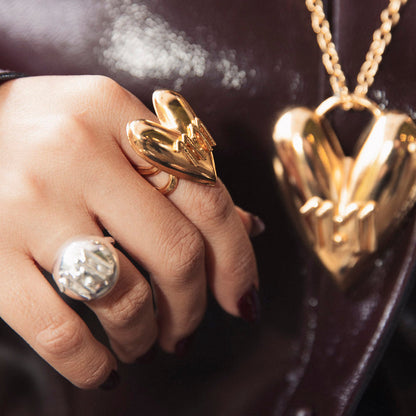 Anillo corazon 11:11 olas ajustable
