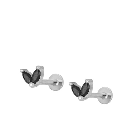 Arete 2 petalos tachuela
