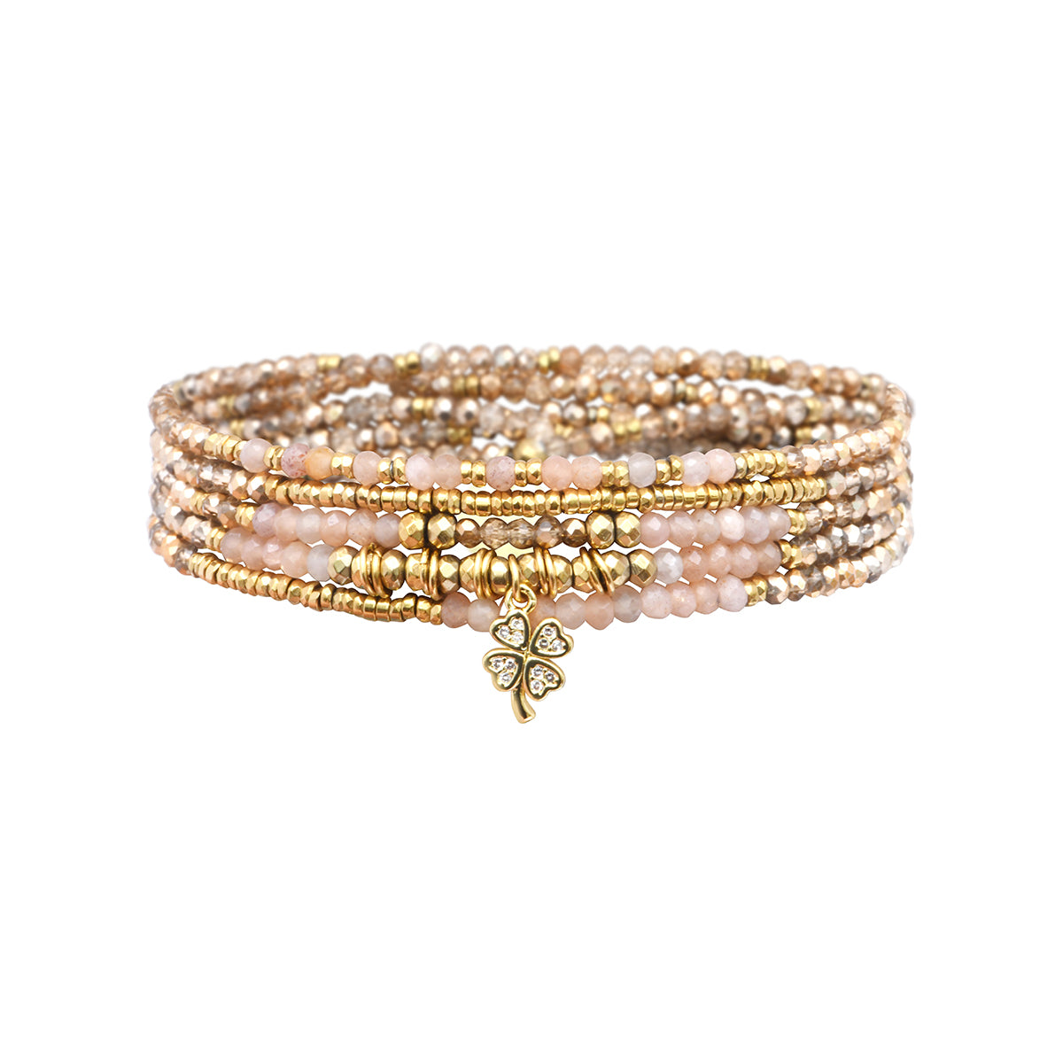 Pulsera 5 vueltas mix piedras naturales charm
