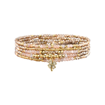 Pulsera 5 vueltas mix piedras naturales charm