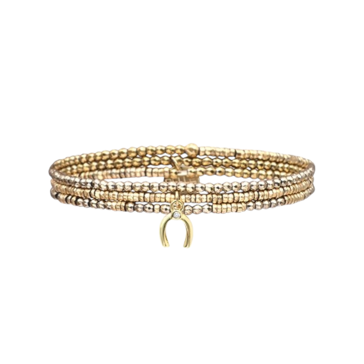Pulsera 3 vueltas hematitas y 1 charm
