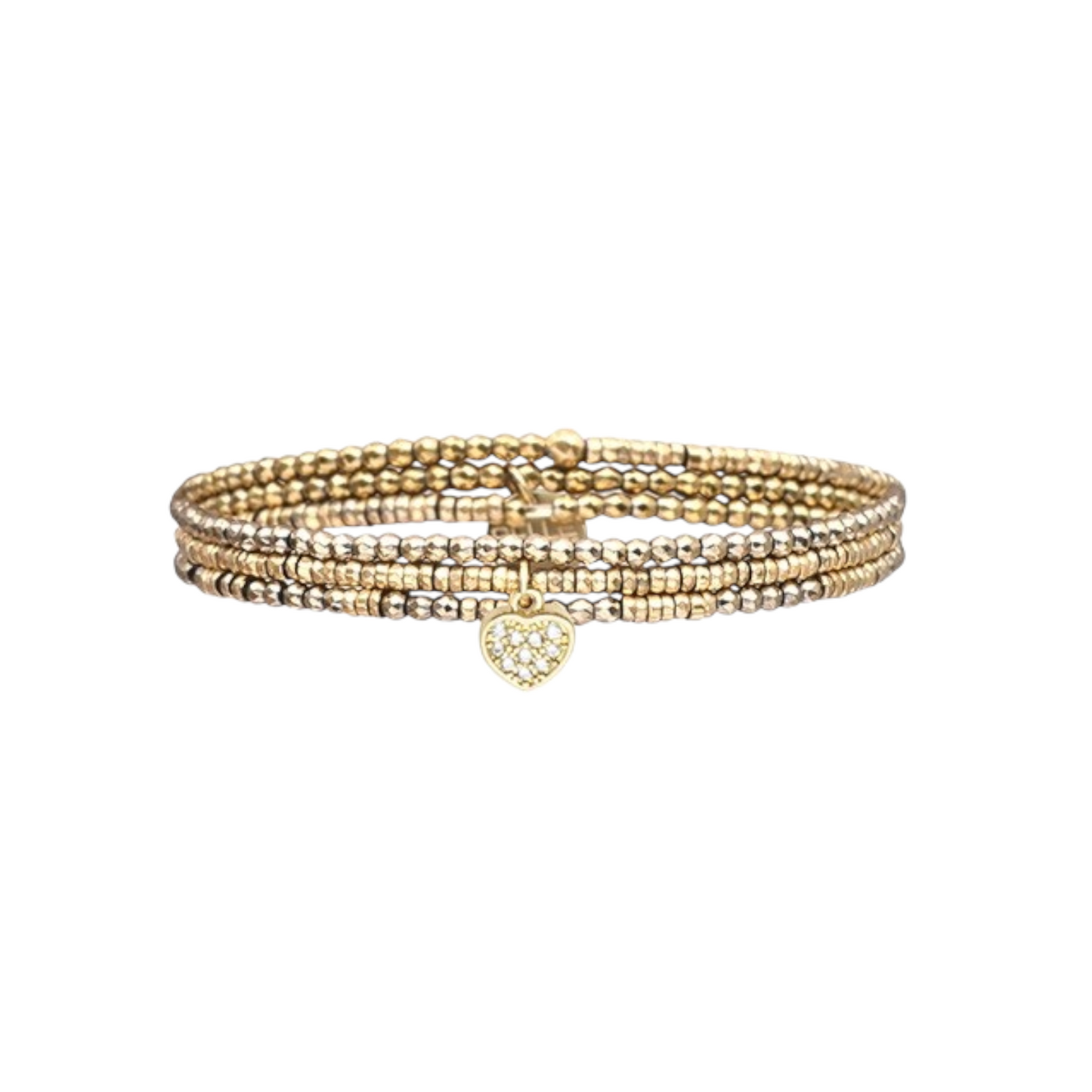 Pulsera 3 vueltas hematitas y 1 charm